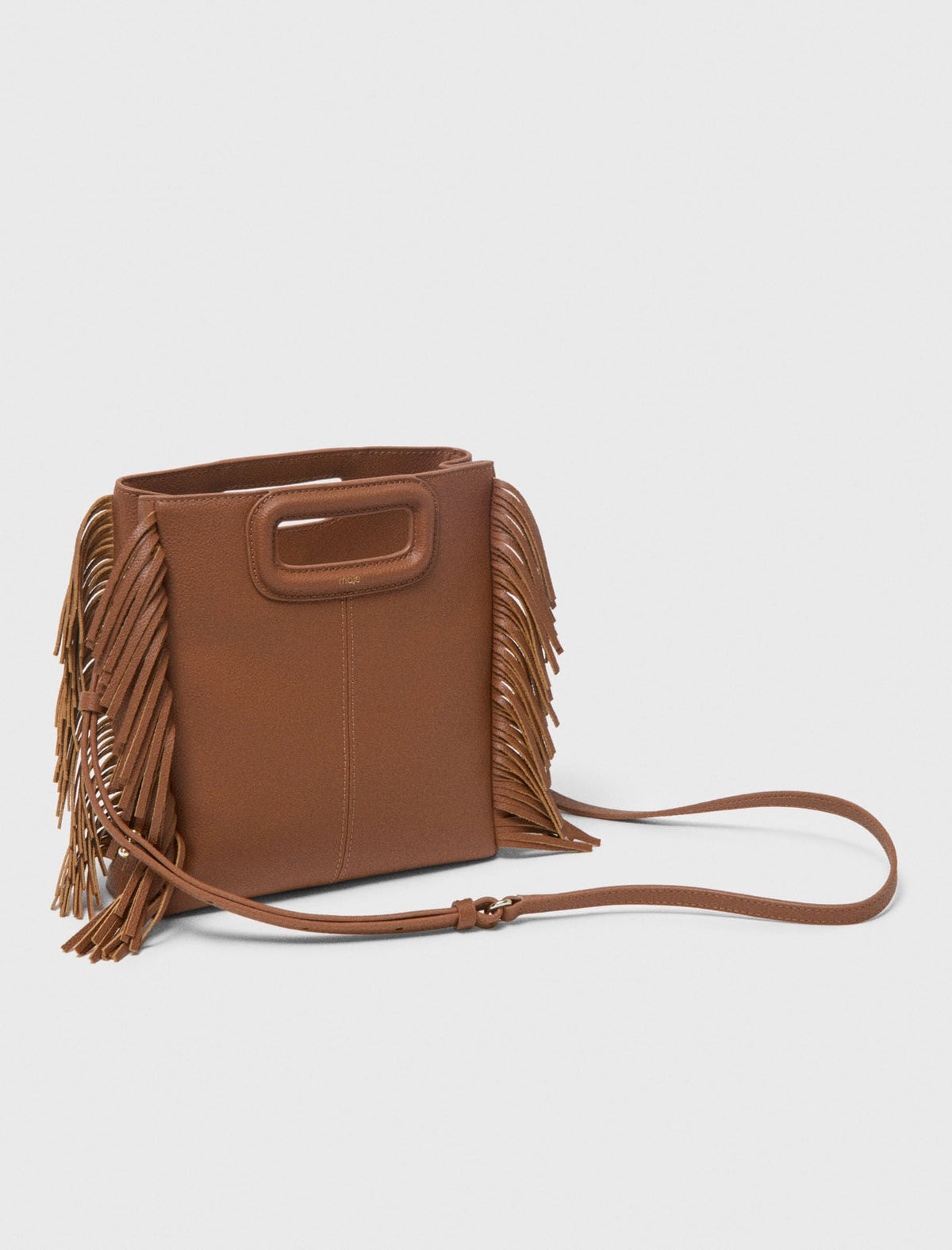 Grained leather M bag | Maje