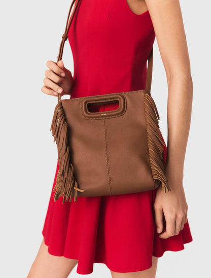 Grained leather M bag | Maje