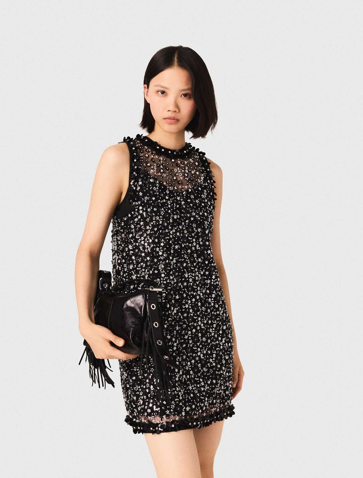 Miss M mini cracked leather bag | Maje
