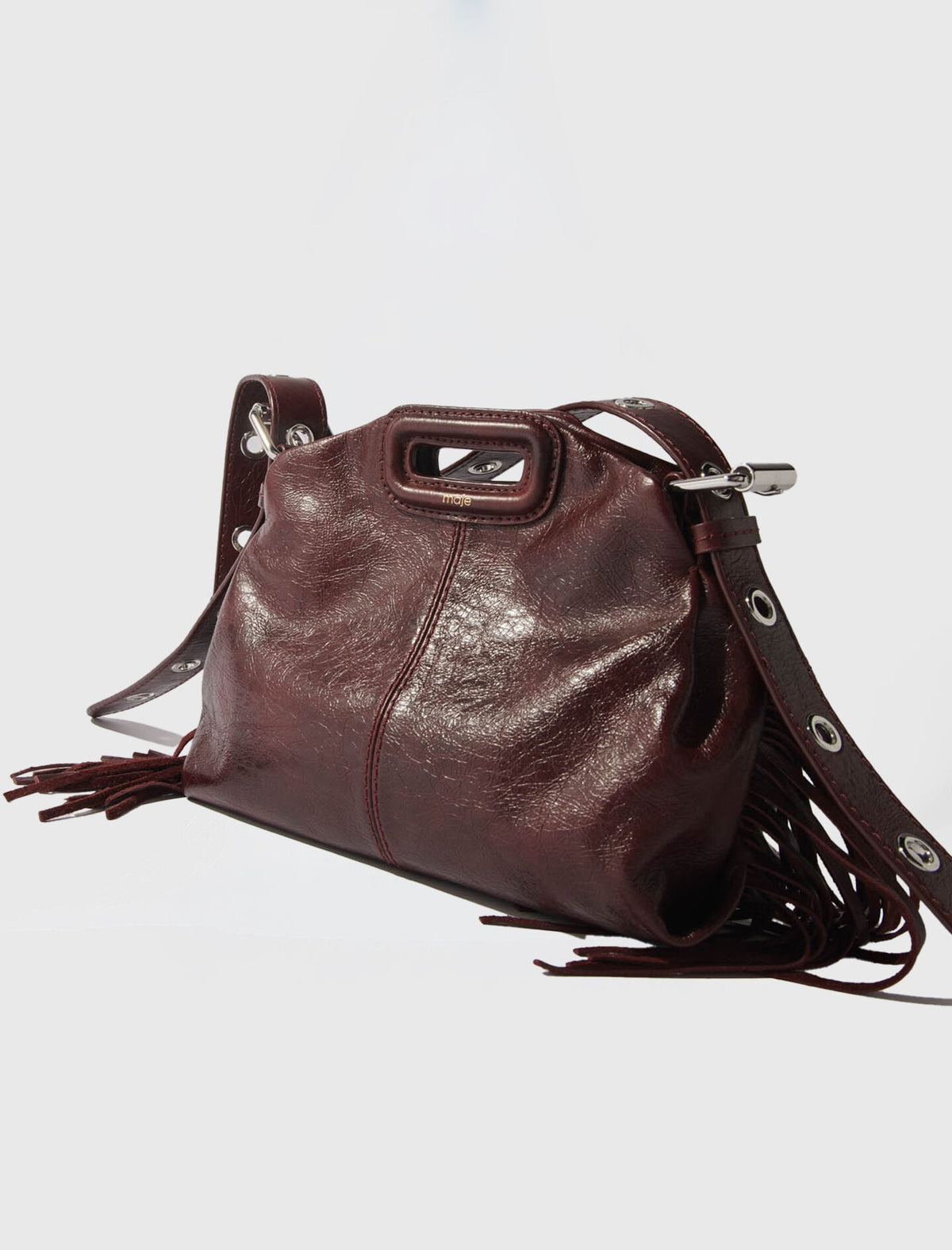 Miss M mini cracked leather bag | Maje