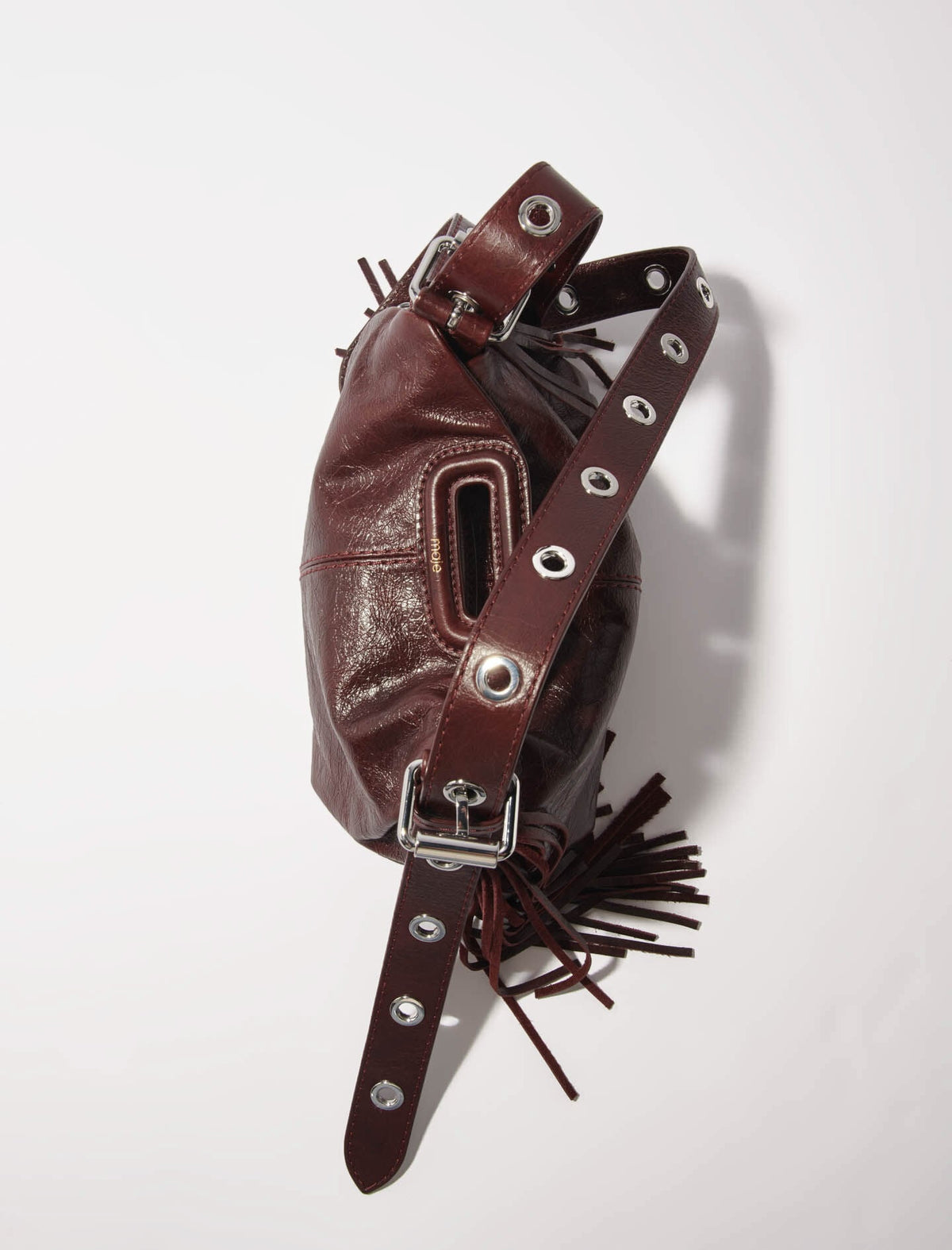 Miss M mini cracked leather bag | Maje