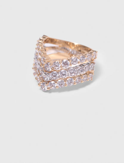 Two-tone rhinestone ring | Maje