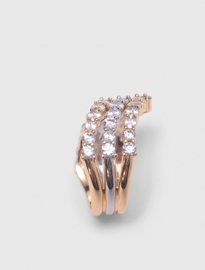 Two-tone rhinestone ring | Maje