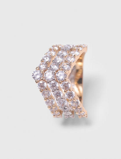 Two-tone rhinestone ring | Maje