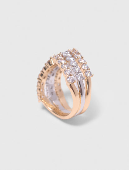 Two-tone rhinestone ring | Maje