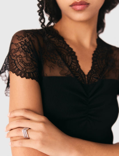 Two-tone rhinestone ring | Maje