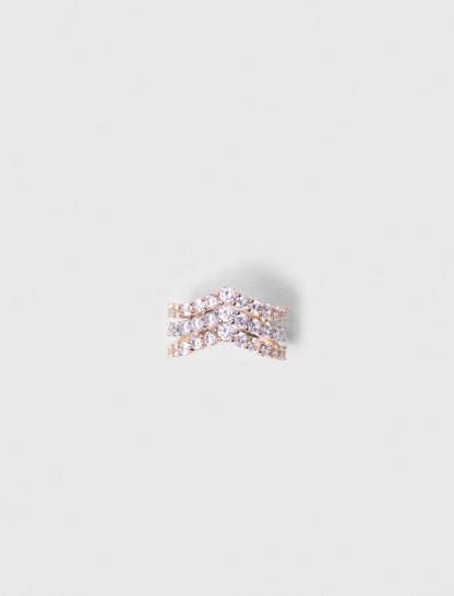 Two-tone rhinestone ring | Maje