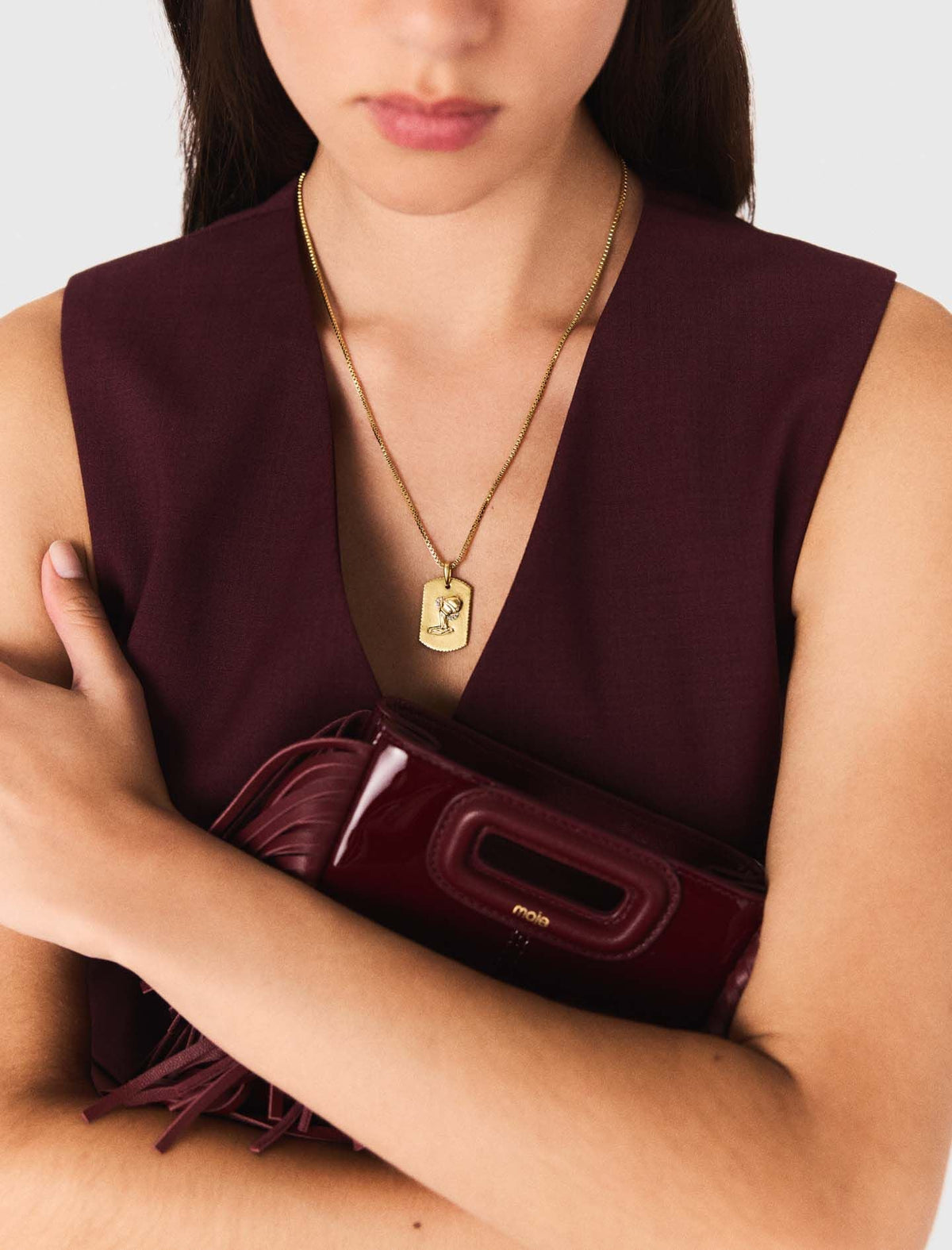 Zodiac sign plaque necklace | Maje