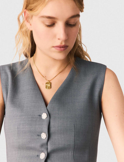 Zodiac sign plaque necklace | Maje
