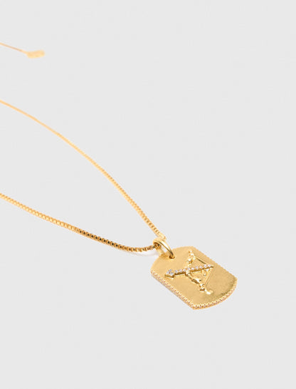 Zodiac sign plaque necklace | Maje
