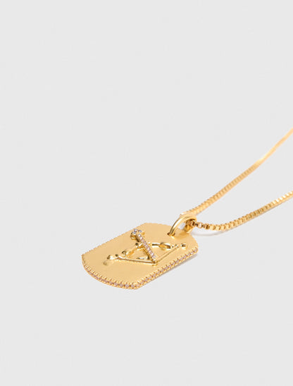 Zodiac sign plaque necklace | Maje