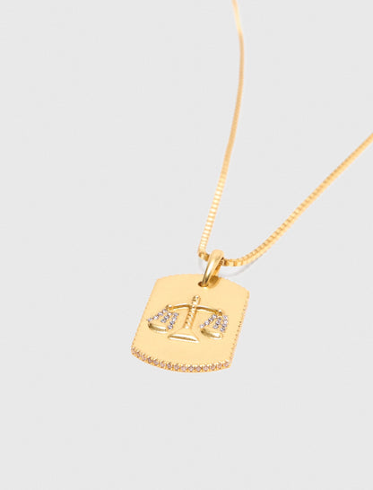 Zodiac sign plaque necklace | Maje