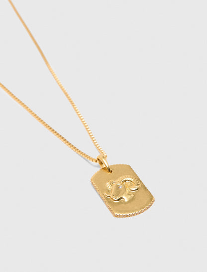 Zodiac sign plaque necklace | Maje