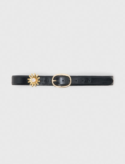 Leather belt with removable jewel | Maje
