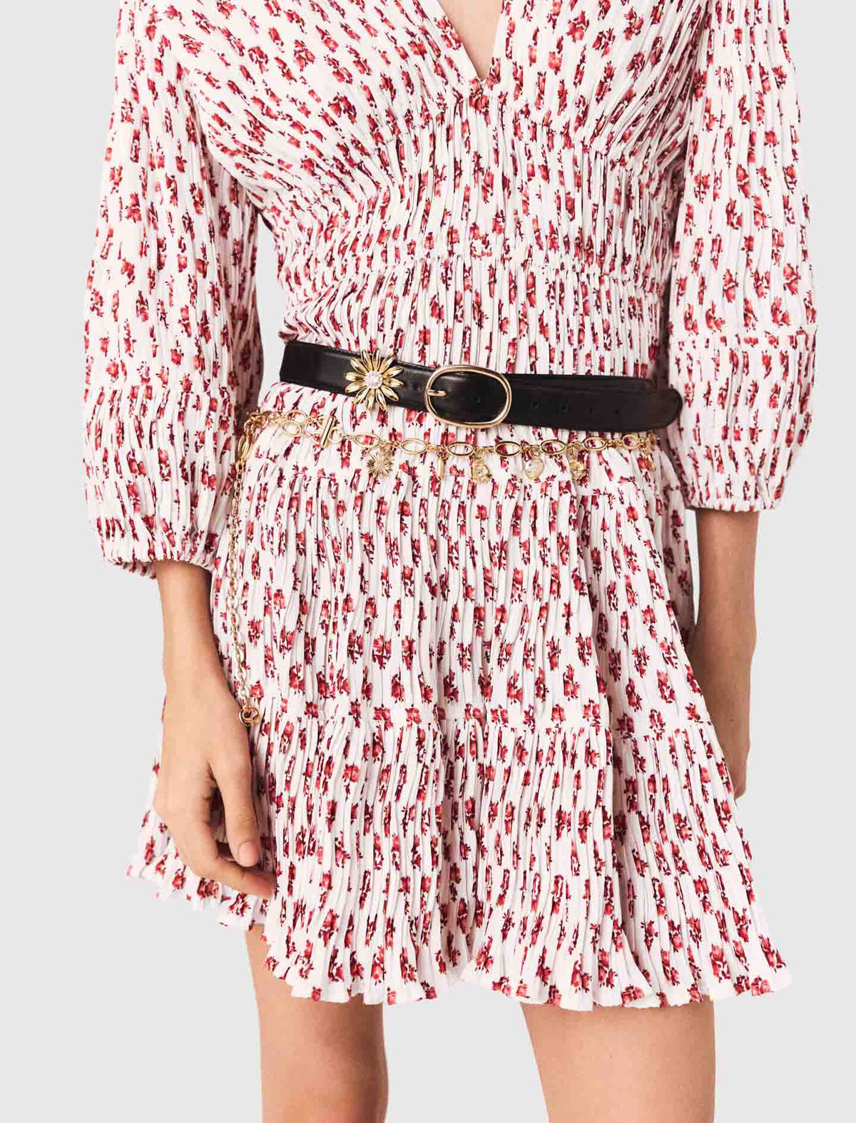 Leather belt with removable jewel | Maje