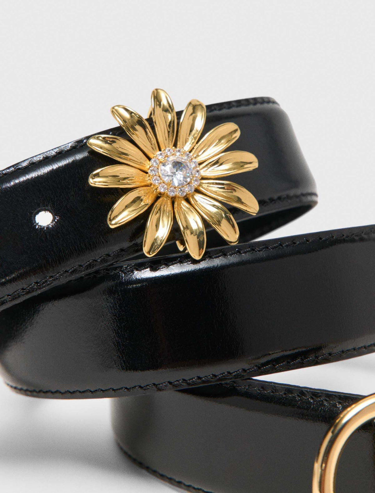 Leather belt with removable jewel | Maje