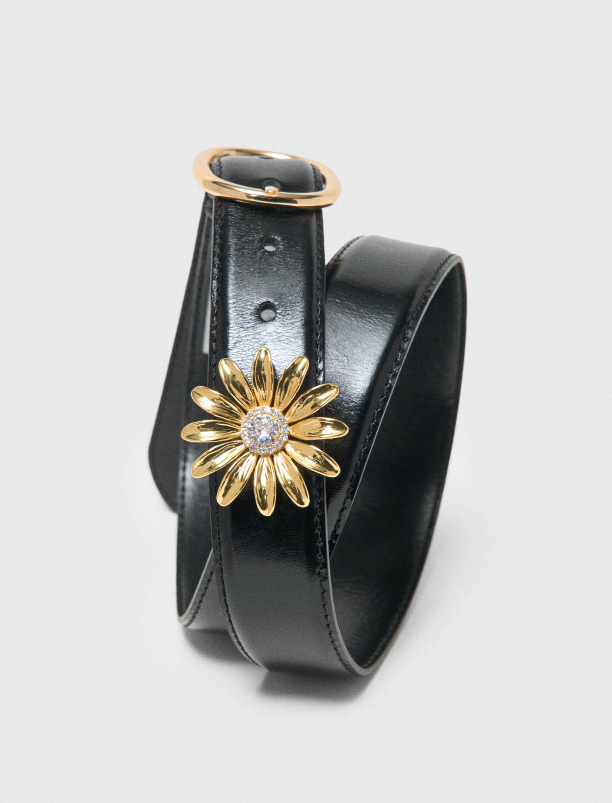 Leather belt with removable jewel | Maje