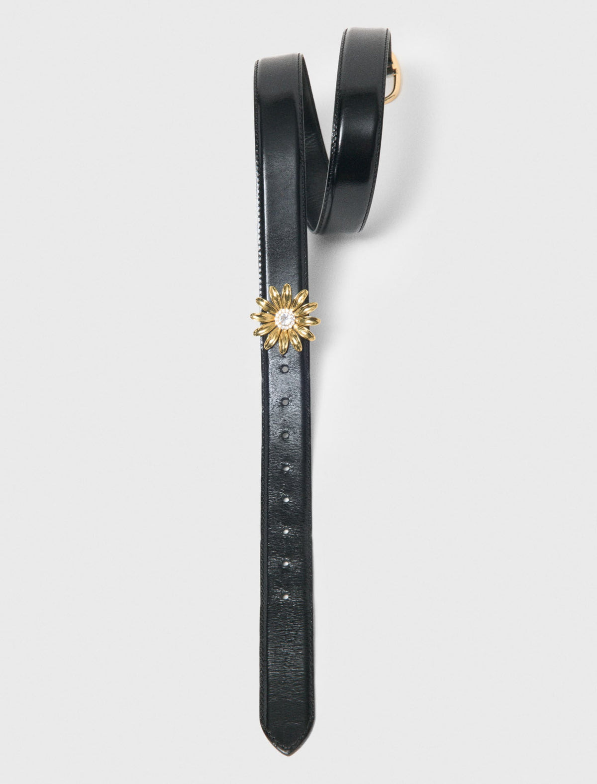 Leather belt with removable jewel | Maje