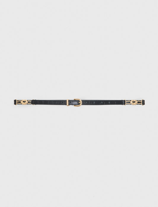 Slim croc-effect leather belt | Maje