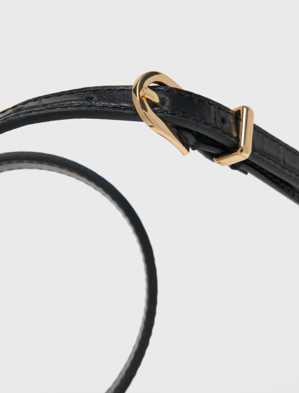 Slim croc-effect leather belt | Maje