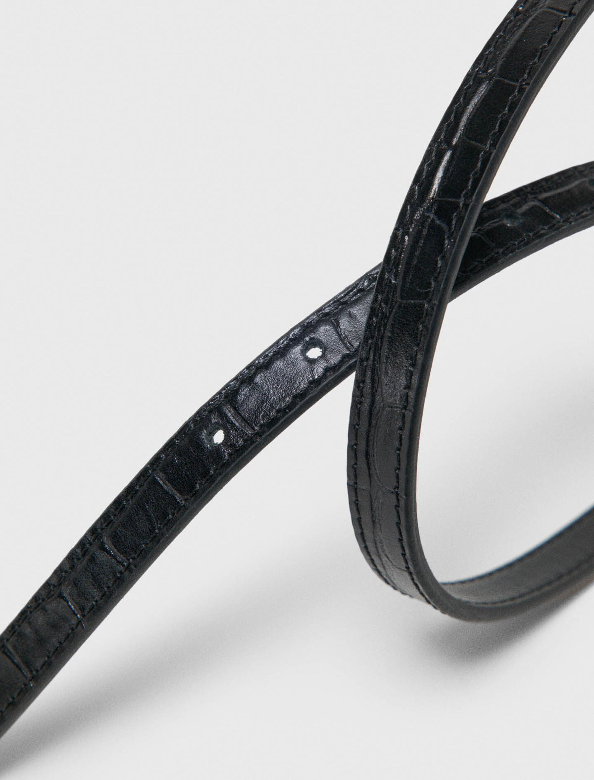 Slim croc-effect leather belt | Maje