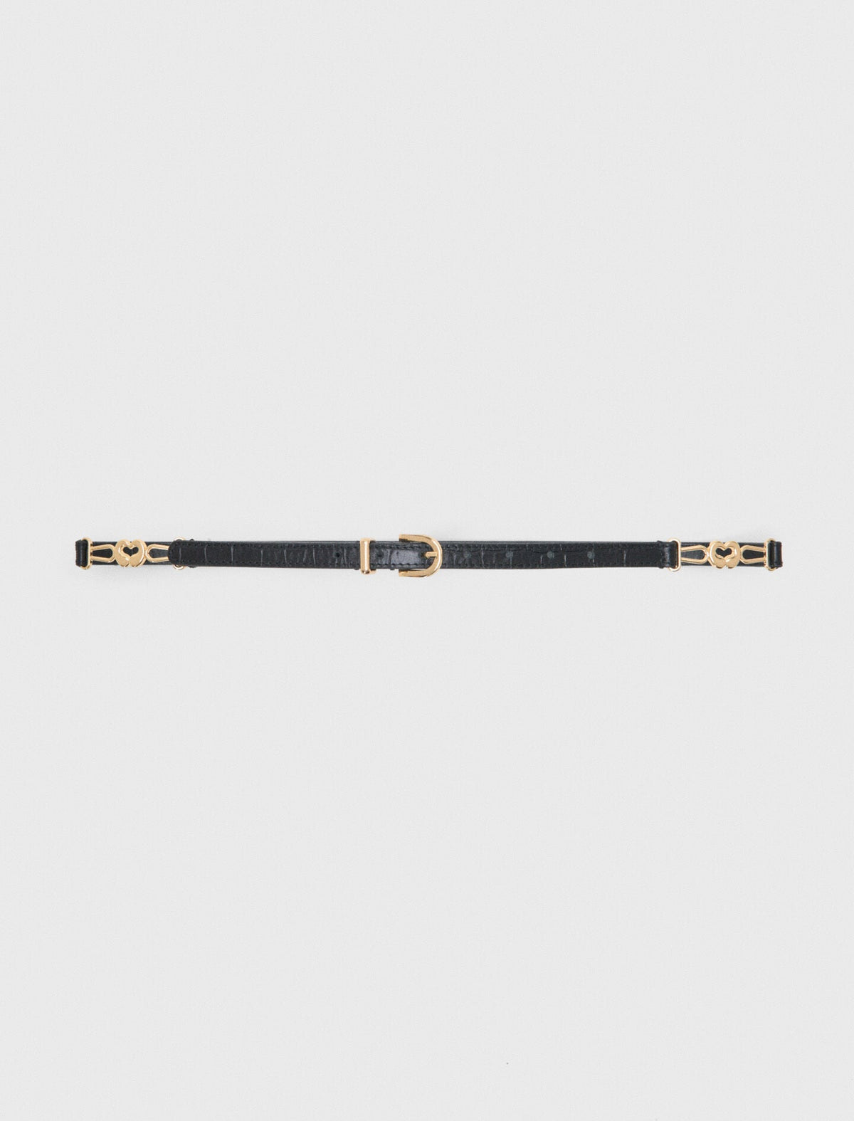 Slim croc-effect leather belt | Maje