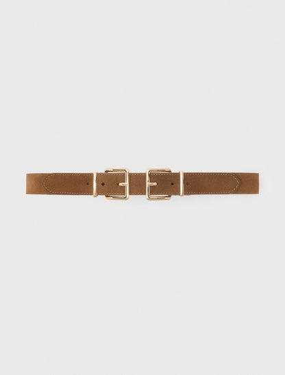 Double buckle suede belt | Maje