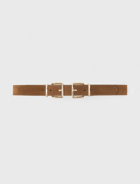 Double buckle suede belt | Maje