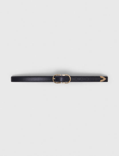 Double-buckle leather belt | Maje
