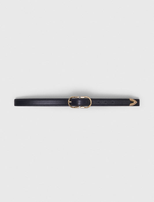 Double-buckle leather belt | Maje