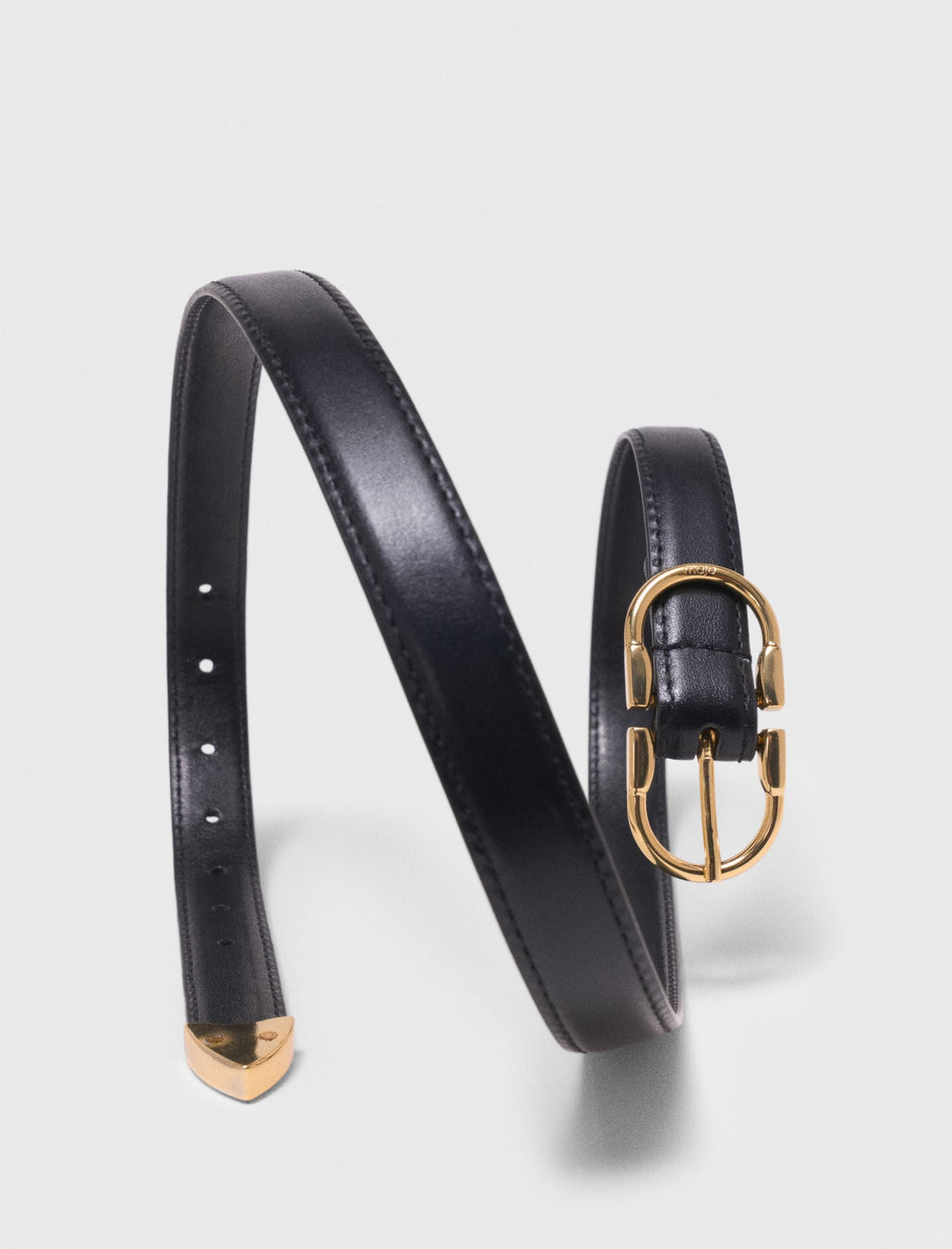 Double-buckle leather belt | Maje