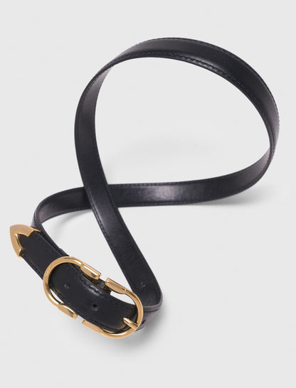Double-buckle leather belt | Maje