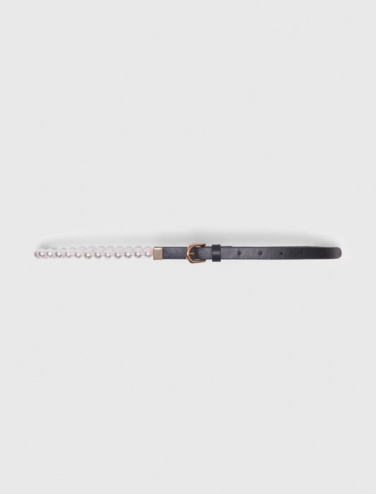 Mixed bead and leather belt | Maje