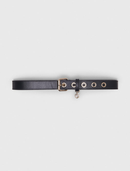 Leather belt with Miss M buckle | Maje