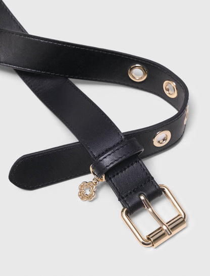 Leather belt with Miss M buckle | Maje