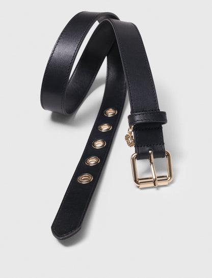 Leather belt with Miss M buckle | Maje