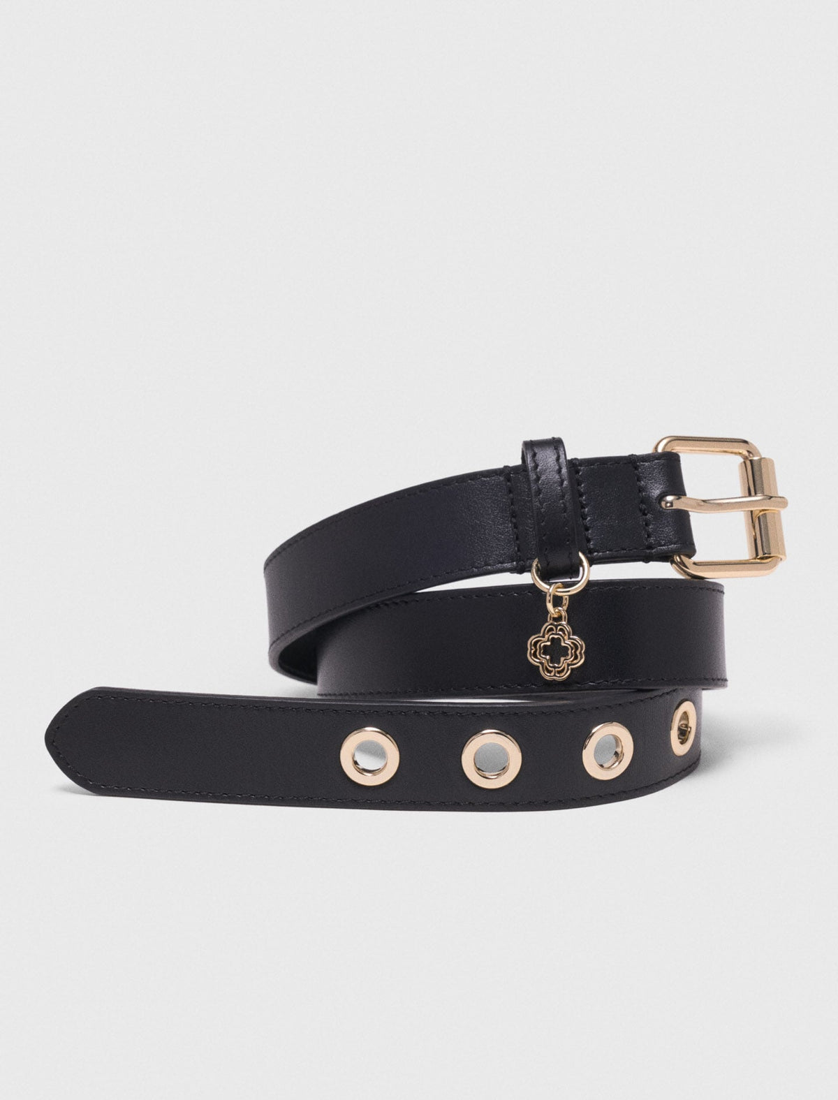 Leather belt with Miss M buckle | Maje