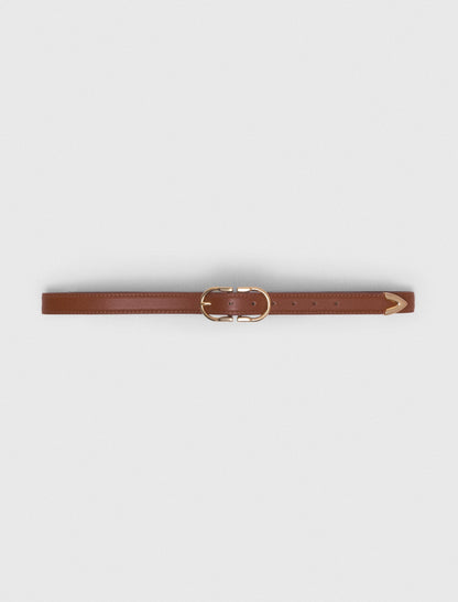 Double-buckle leather belt | Maje
