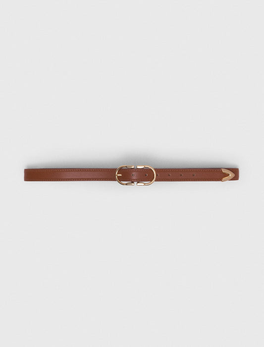 Double-buckle leather belt | Maje