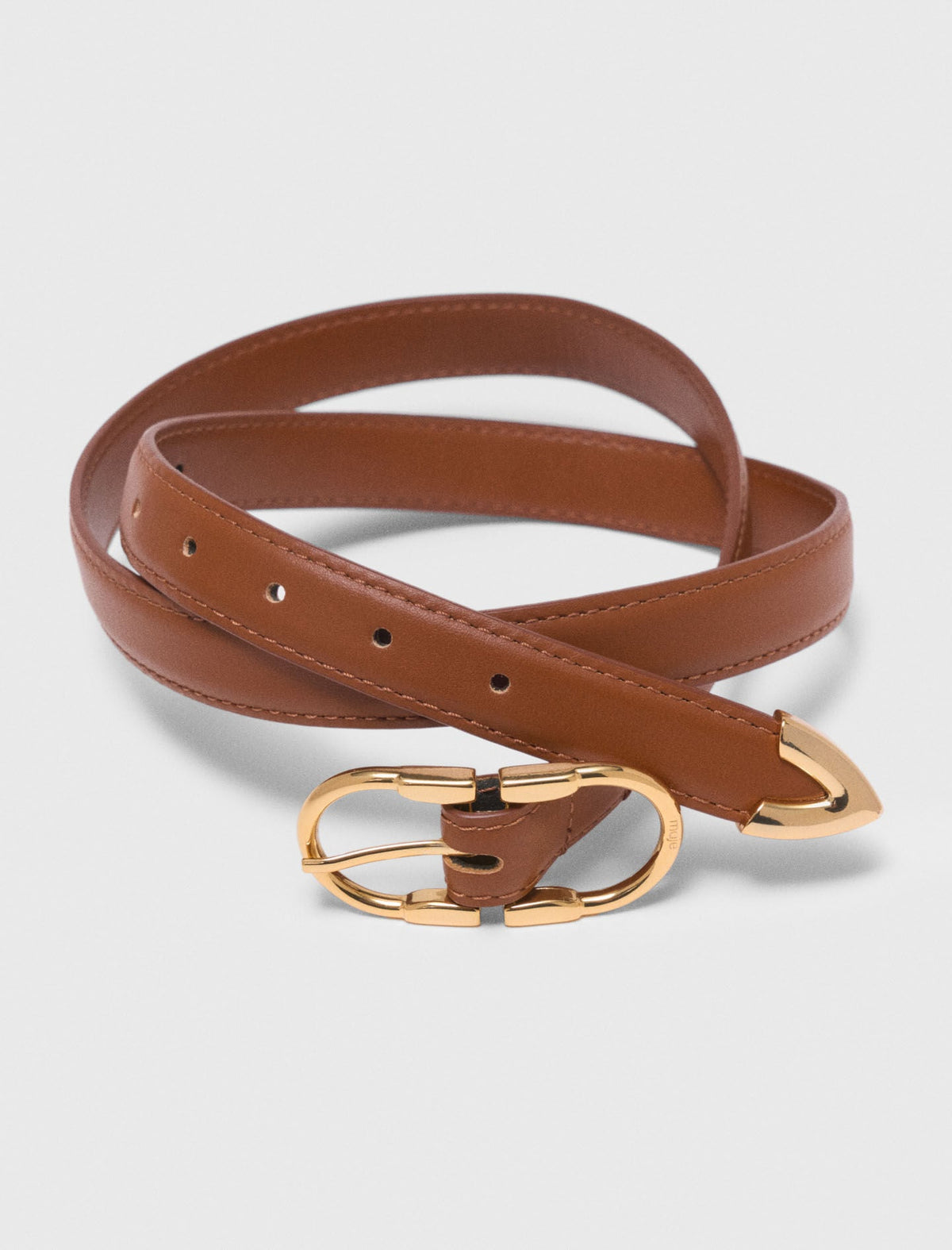 Double-buckle leather belt | Maje