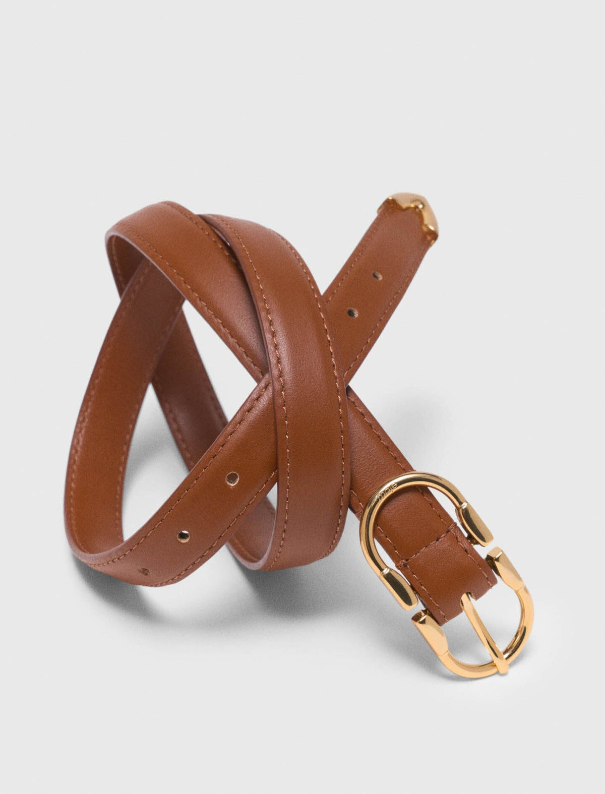 Double-buckle leather belt | Maje