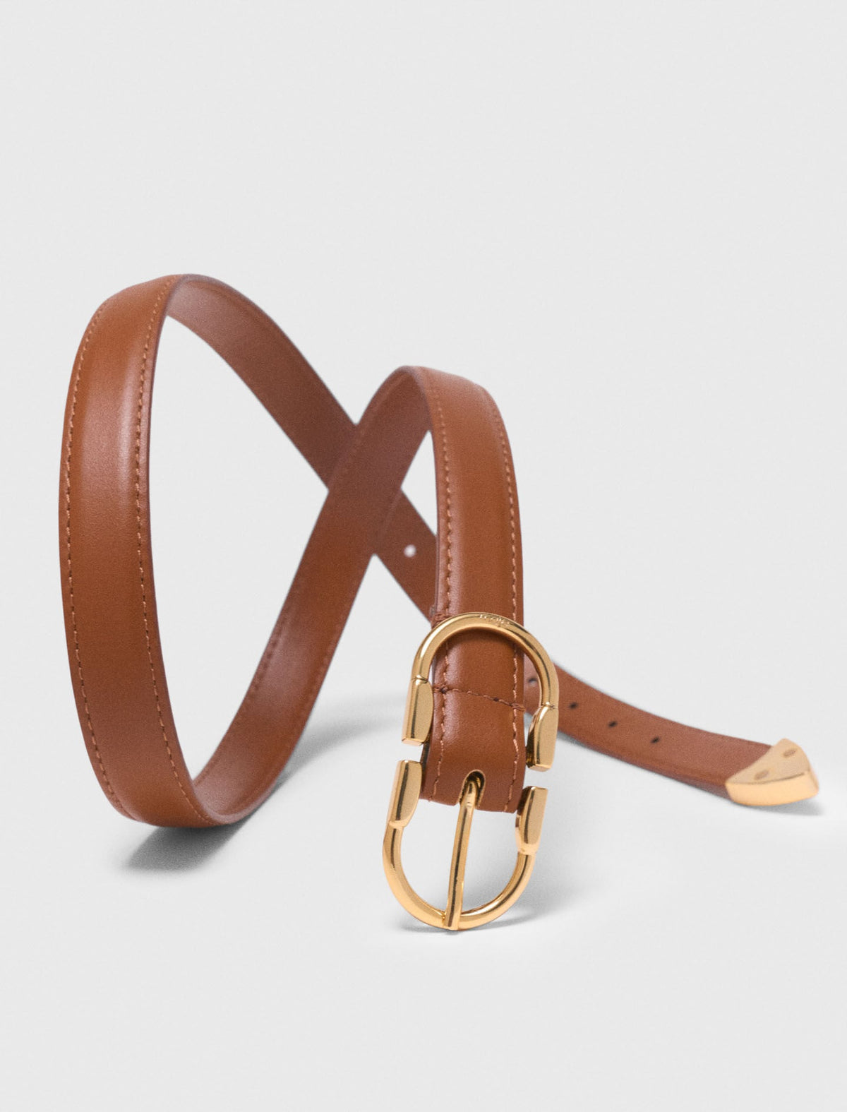 Double-buckle leather belt | Maje