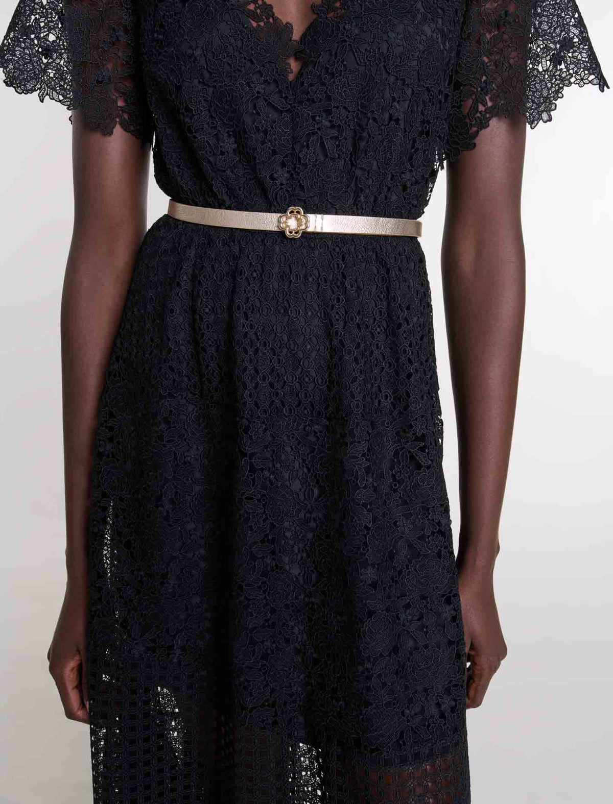 Slim belt with Clover buckle | Maje