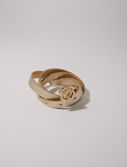 Slim belt with Clover buckle | Maje