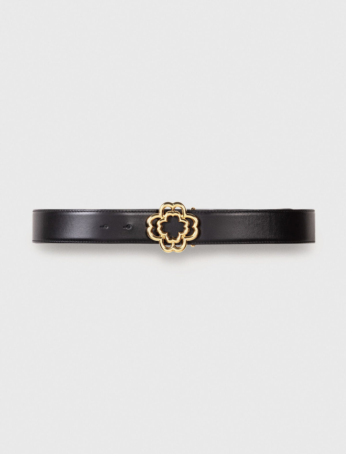 Leather belt with Clover logo | Maje