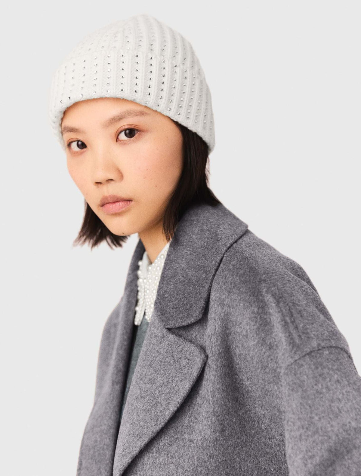 Wool and rhinestone hat | Maje