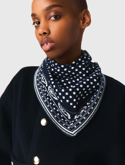 Reversible wool and cashmere scarf | Maje