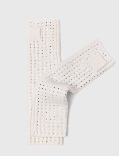 Wool and rhinestone mittens | Maje
