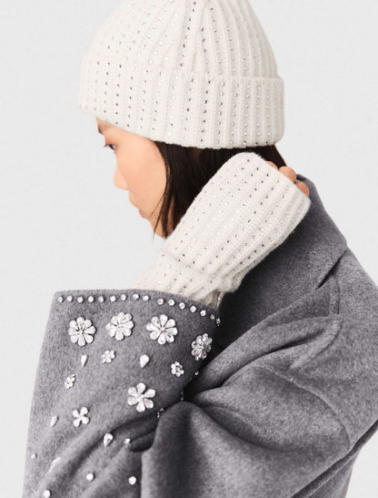Wool and rhinestone mittens | Maje