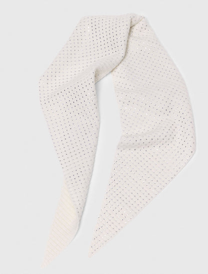 Rhinestone wool triangle scarf | Maje